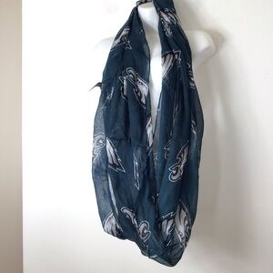 Teal Patterned Infinity Scarf